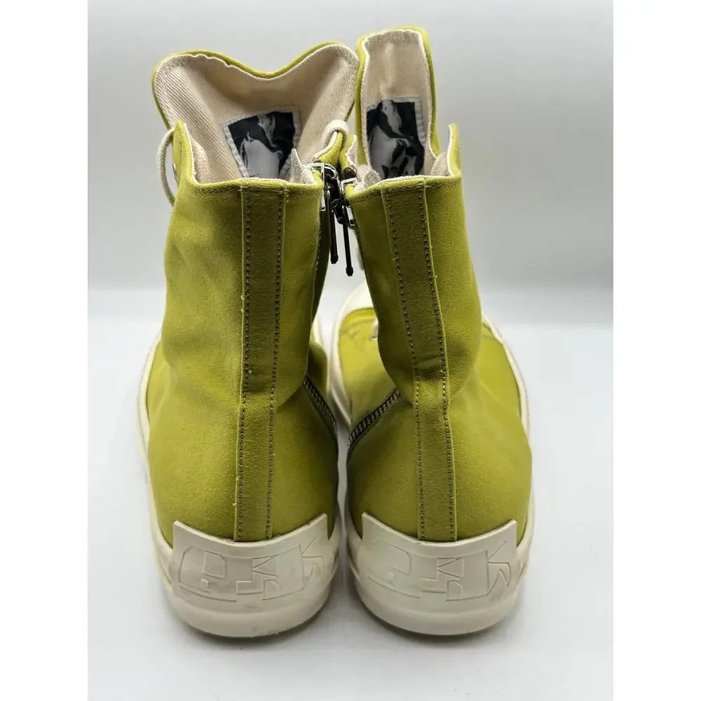 RICK OWENS DRKSHDW High Sneakers Ramones Canvas Acid Milk Sz 45/US 12 $1090